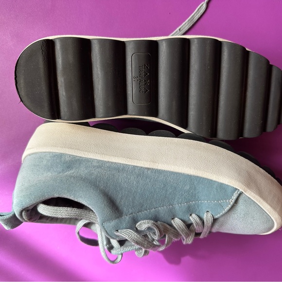 Zara Trafaluc Platforms | Blue Vegan Suede US size 7 - Picture 8 of 9